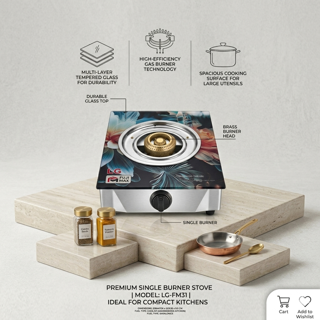 LG Fuji Max Single Burner Glass Top Gas Stove।